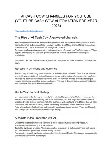 Ai Tools for Youtube Automation